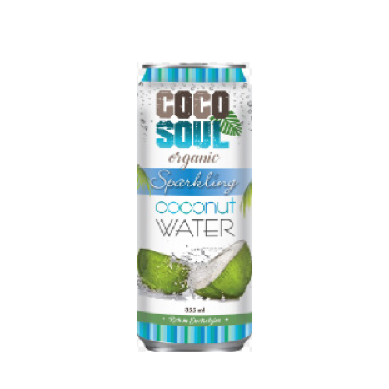 Coco Soul Organic Sparkling Coconut Water 355ml Can