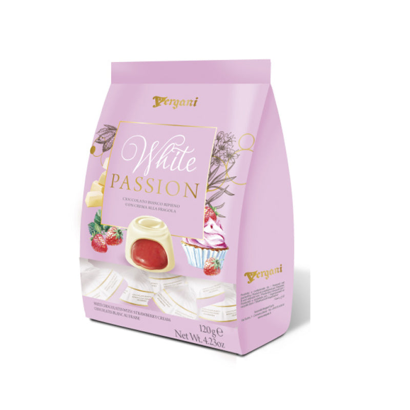 Vergani White Passion Strawberry 120g