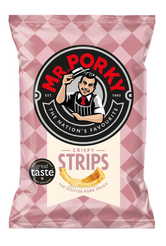 (BBE: 13/07/24) Mr Porky Crispy Strips 35g - Pink