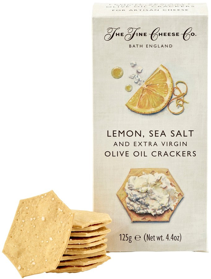 (BBE: 20/03/2024) The Fine Cheese Co Lemon, Sea Salt & Extra Virgin Olive Oil Crackers 100g