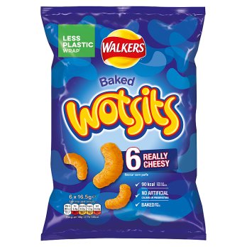 Walkers Wotsits Really Cheesy Snacks 6x16.5g