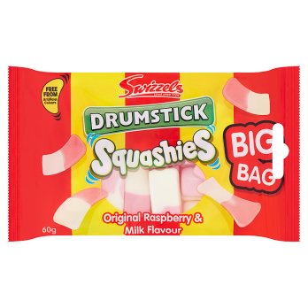 Swizzels Drumstick Squashies Original Raspberries & Milk Flavour 60g