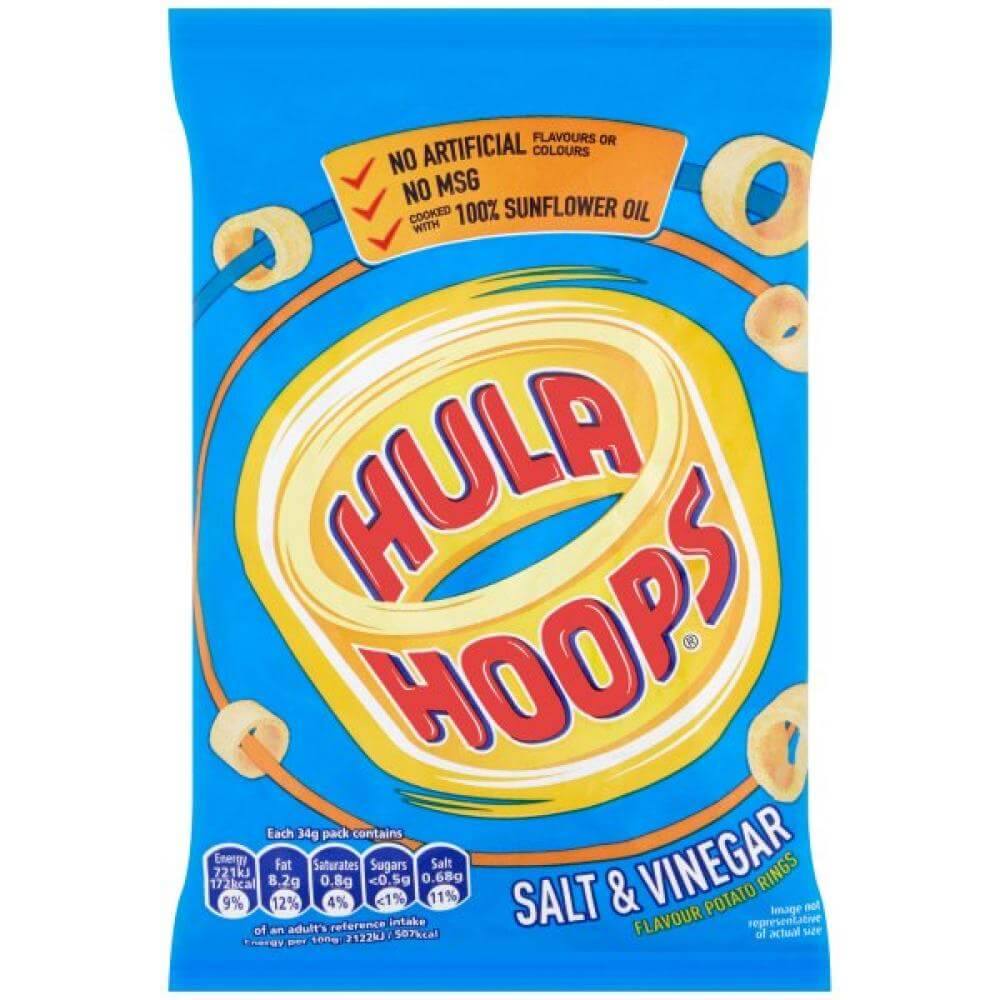 Hula Hoops Salt & Vinegar Potato Rings 34g