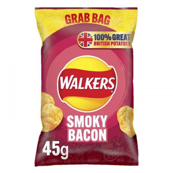 (BBE: 14/12/2024) Walkers Crisps Smokey Bacon 45g