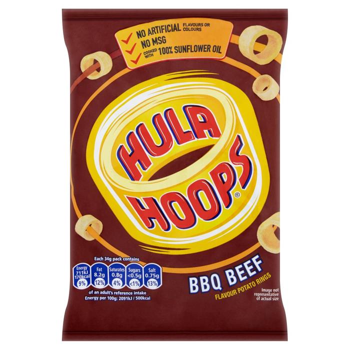Hula Hoops BBQ Beef Potato Rings 34g