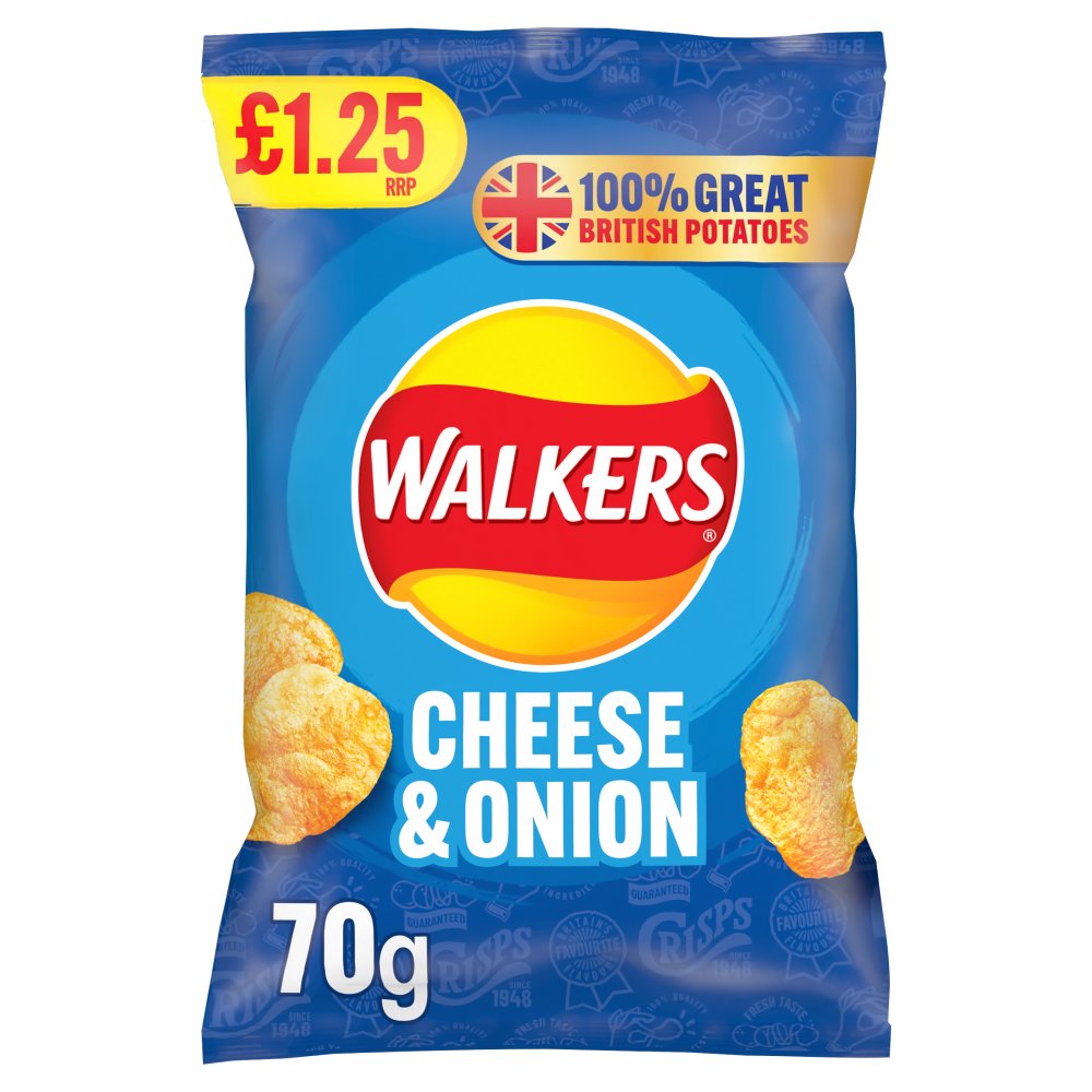 (BBE: 04/05/2024) Walkers Crisps Cheese & Onion 70g