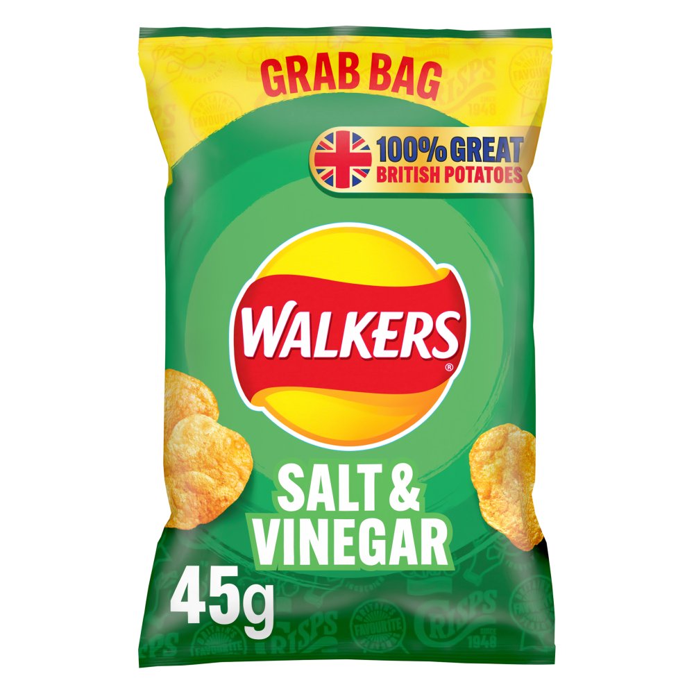 (BBE: 04/05/2024) Walkers Crisps Salt & Vinegar 45g