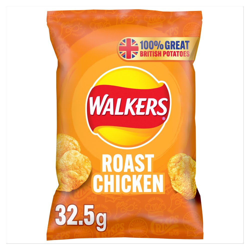 (BBE: 14/12/2024) Walkers Crisps Roast Chicken 32.5g