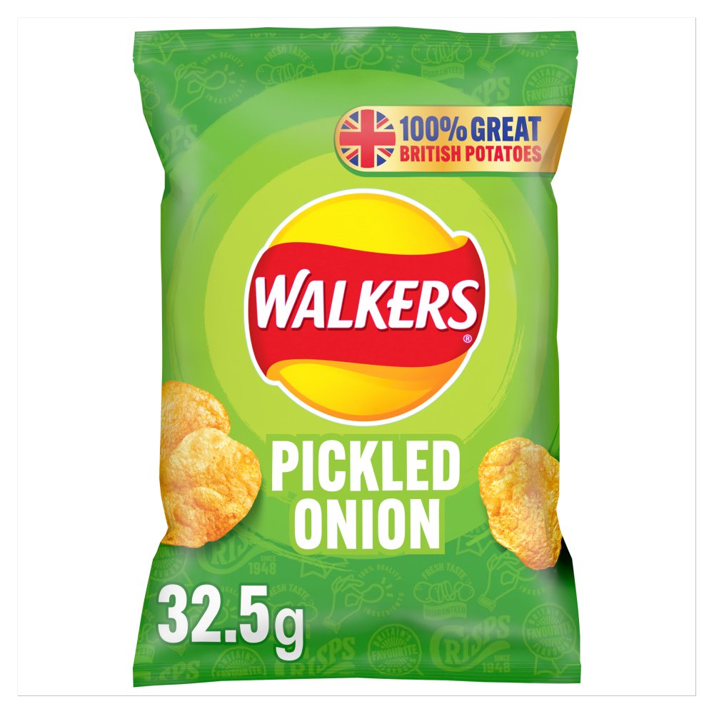 (BBE: 04/05/2024) Walkers Crisps Pickled Onion 32.5g