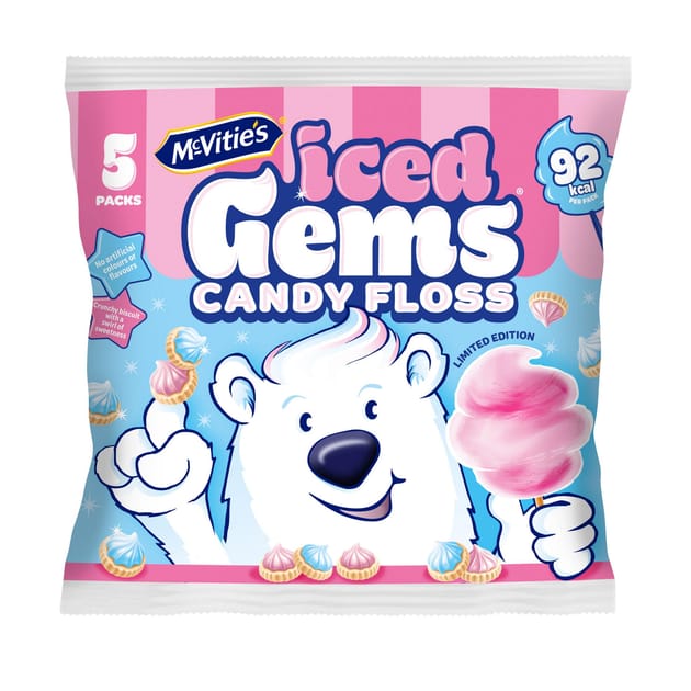 McVitie's Candy Floss Iced Gems 5x Pack 22g