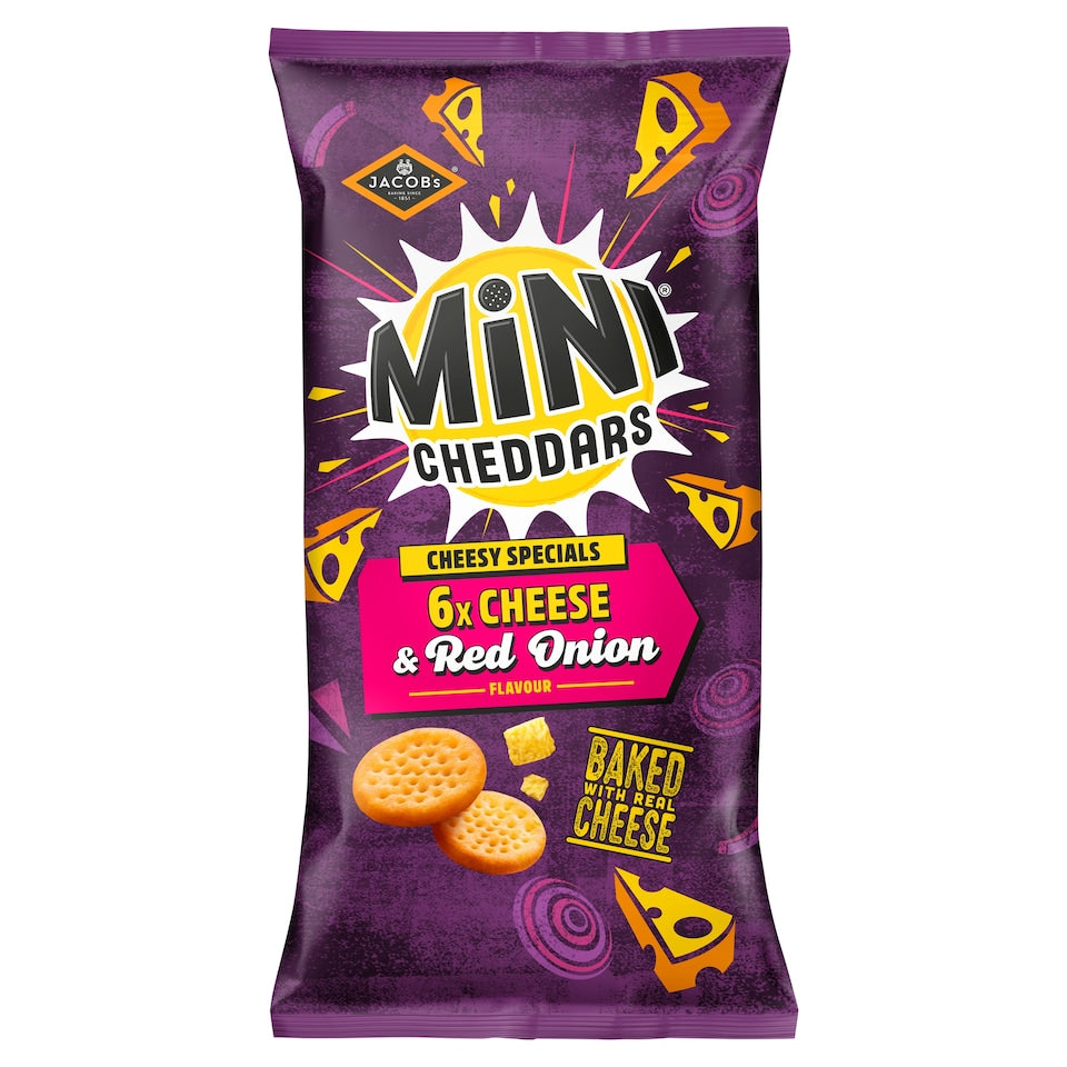 Jacob's Mini Cheddars Cheese & Red Onion 23g - 6 Pack