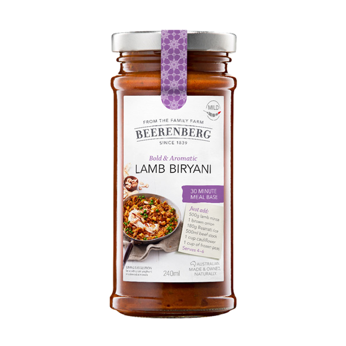 Beerenberg Lamb Biryani Meal Base 240ml