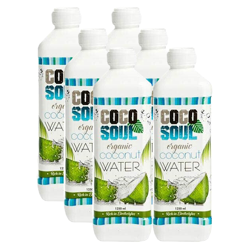 Coco Soul Organic Coconut Water 1.25L - 6 Pack Deal