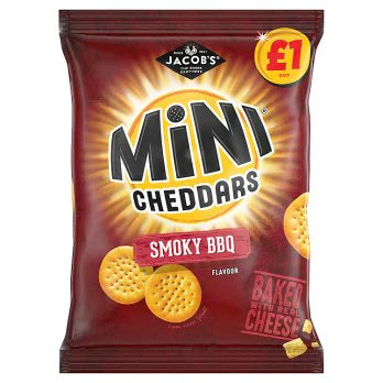 Jacobs Mini Cheddars Smoky BBQ Snacks 90g x 1 unit