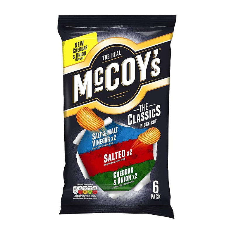 (BBE: 31/08/2024) McCoy's The Classics Ridge Cut Potato Crisps 25g - 6 Pack