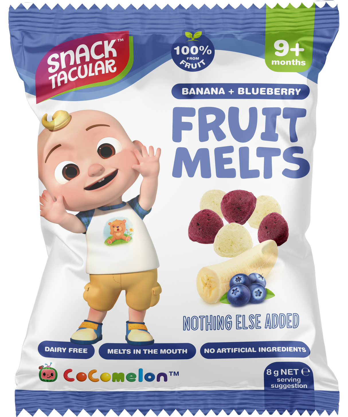 Snacktacular Cocomelon Fruit Melts Banana & Blueberry 8g