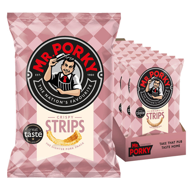 SNACK LOVER Mr Porky Pink Crispy Strips 35g - 14 Pack