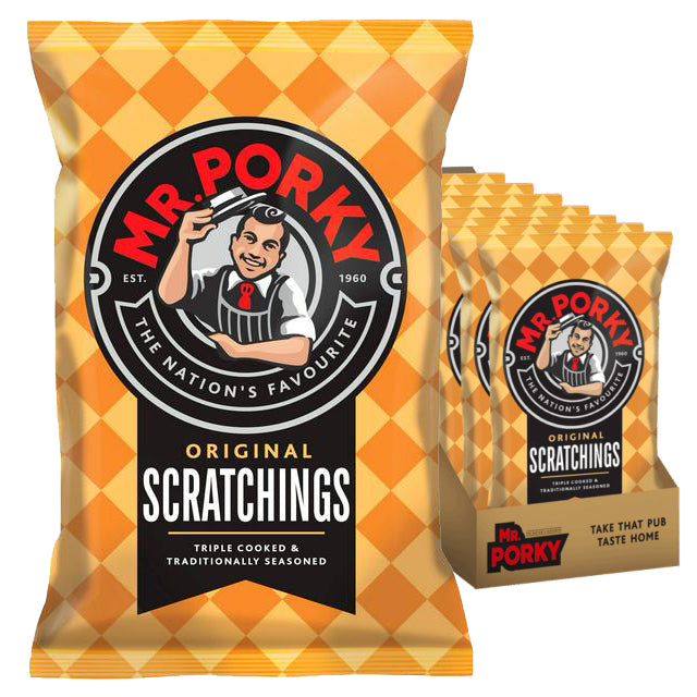 SNACK LOVER Mr Porky Gold Scratchings 40g - 24 Pack