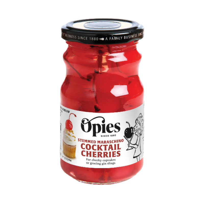 Bennett Opies Red Maraschino Cherries with Stems 225g