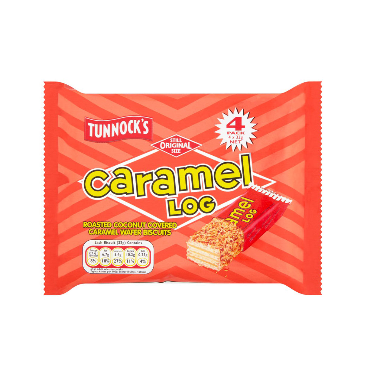 Tunnock's Caramel Log 4 Pack 32g