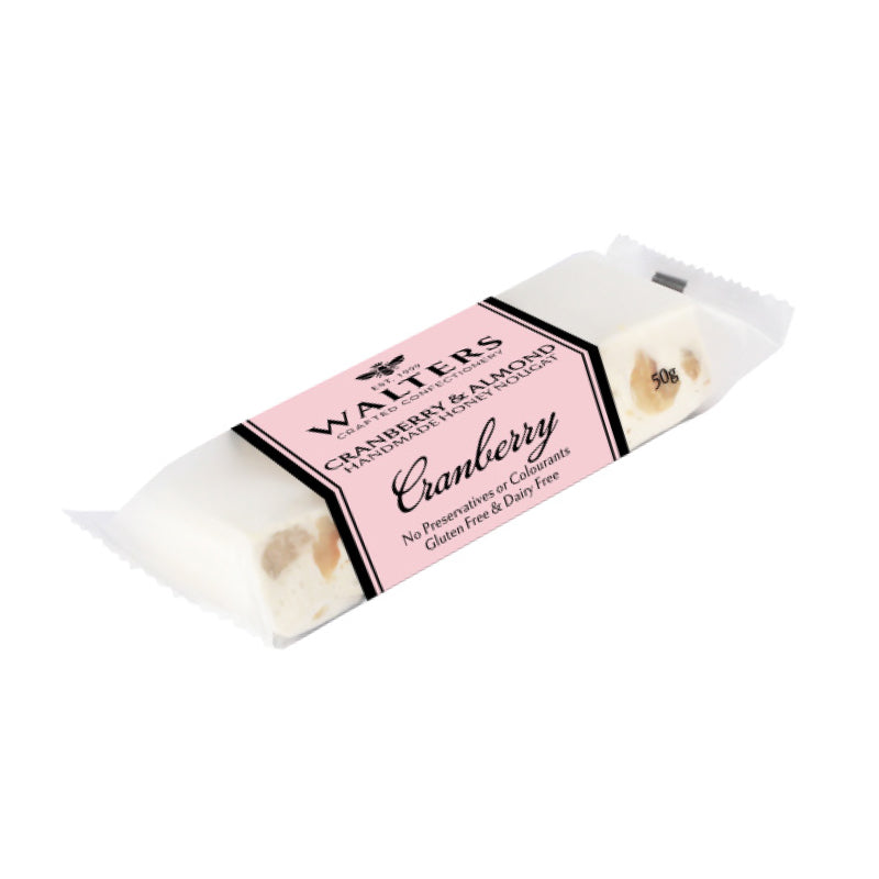 Walter's Cranberry & Almond Nougat Bar 50g
