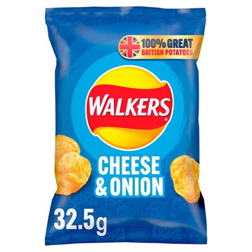 (BBE: 27/04/2024) Walkers Crisps Cheese & Onion 32.5g