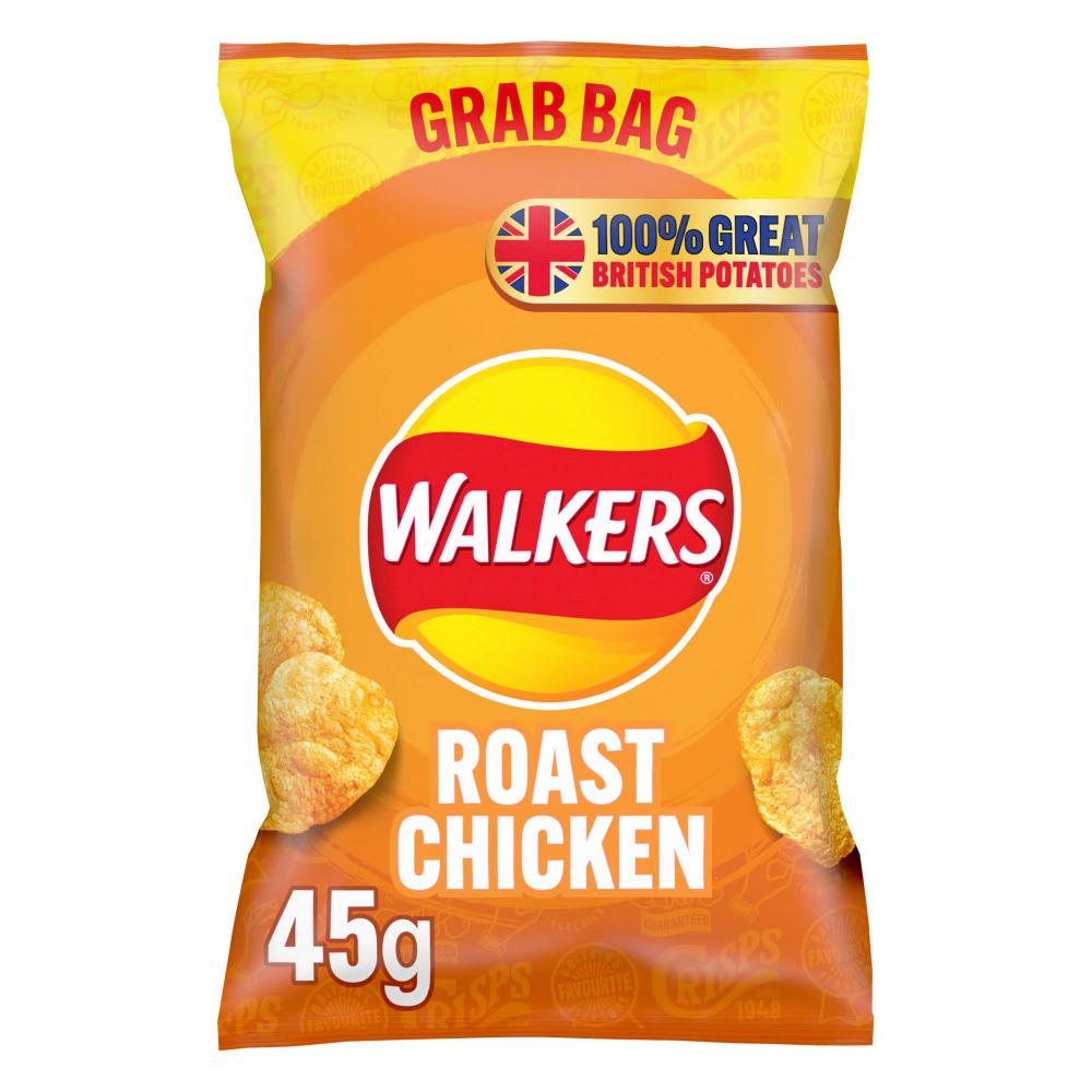 (BBE: 04/05/2024) Walkers Crisps Roast Chicken 45g