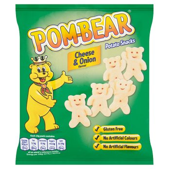 Pom-Bear Potato Snacks Cheese & Onion Flavour 19g