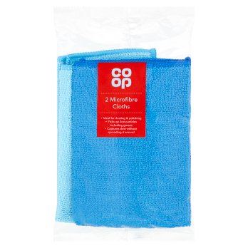 Co-op 2 Microfibre Cloths x 1 pack