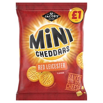 Jacobs Mini Cheddars Red Leicester Snacks 90g x 1 unit