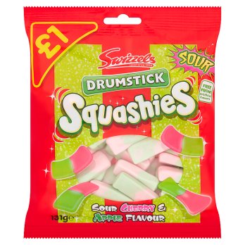 Swizzels Drumstick Squashies Sour Cherry and Apple 131g x 1 unit